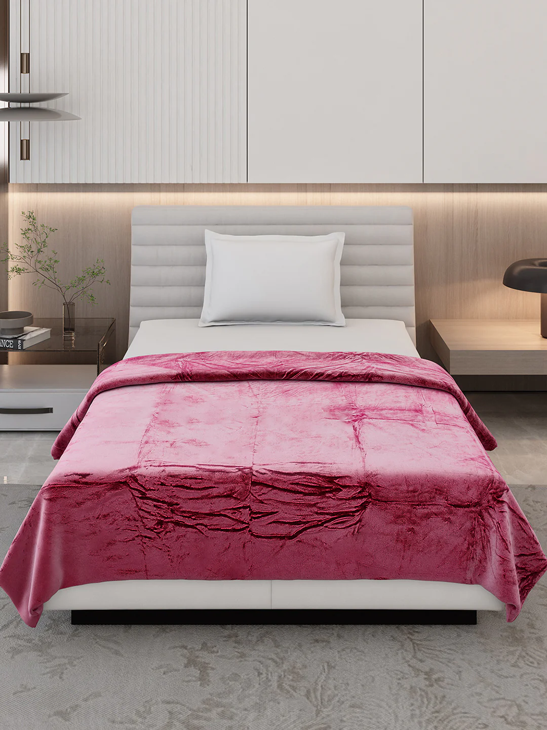 Solid Single Bed 300 GSM Blanket for AC Room - (Vivid) - Image 3