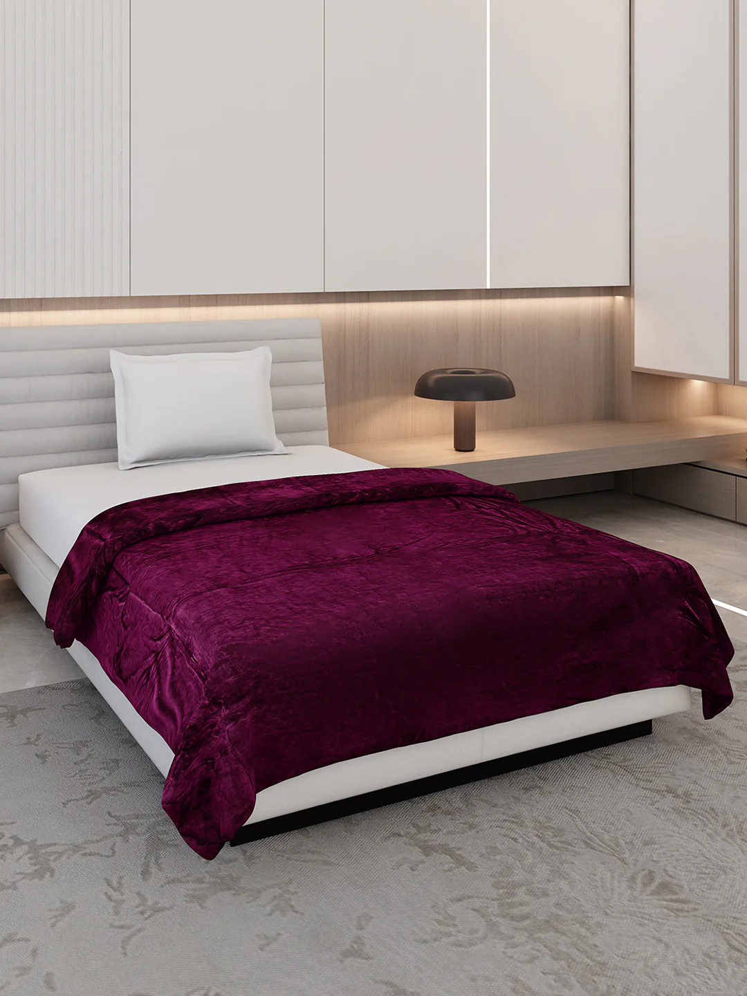 Solid Single Bed 300 GSM Blanket for AC Room - (Vivid)