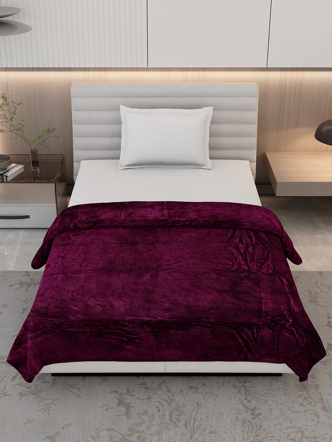 Solid Single Bed 300 GSM Blanket for AC Room - (Vivid) - Image 2