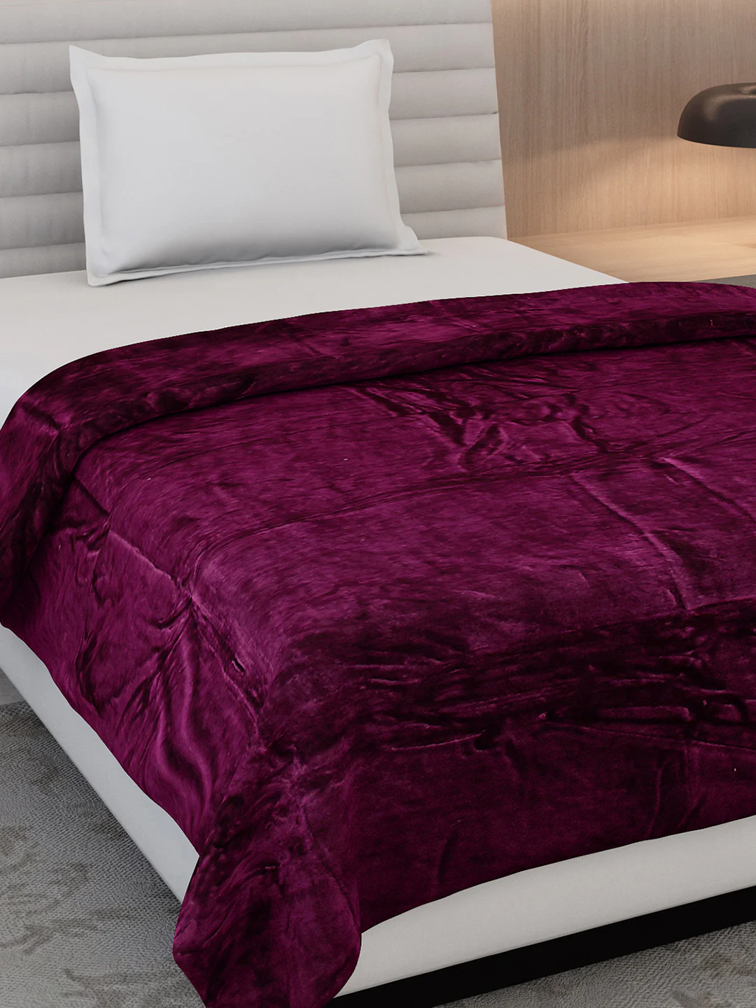 Solid Single Bed 300 GSM Blanket for AC Room - (Vivid) - Image 4