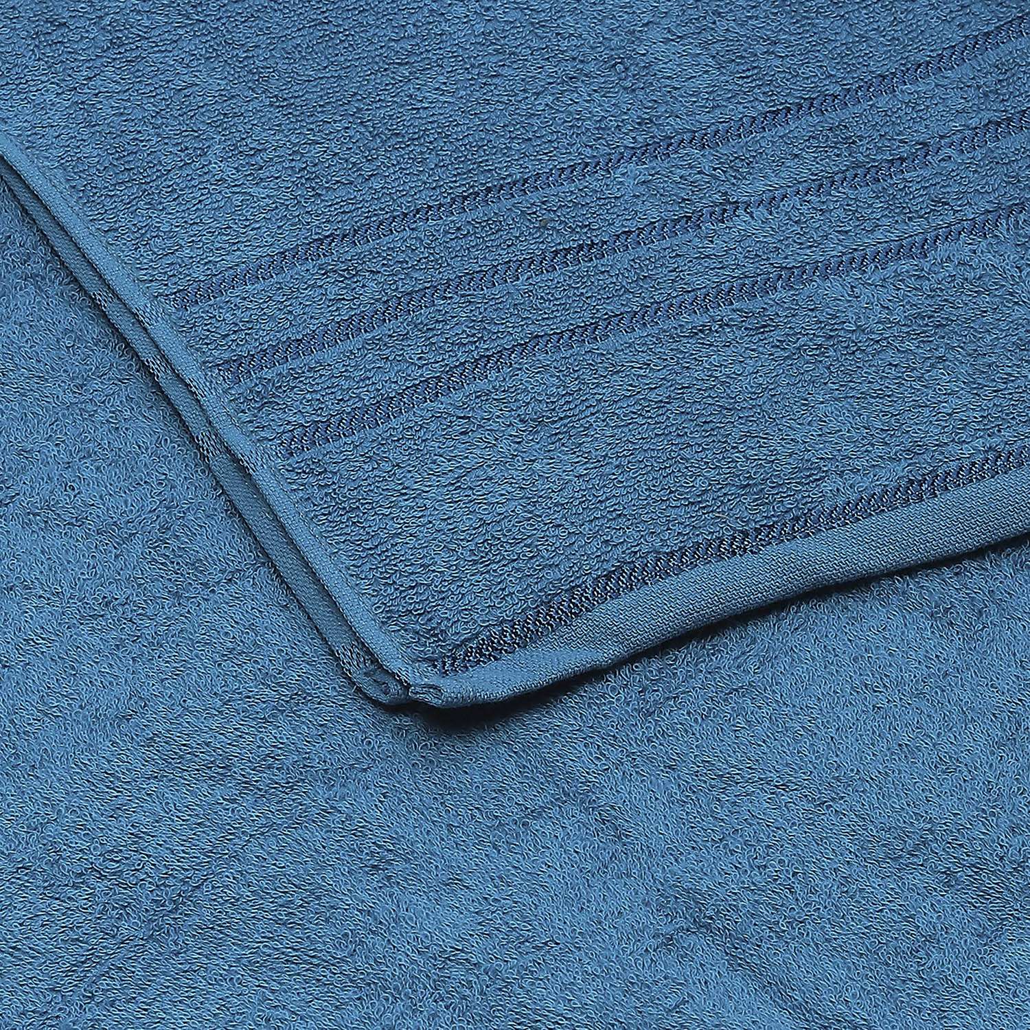 Teal Blue Cotton 350 GSM Bath Towel - Image 3