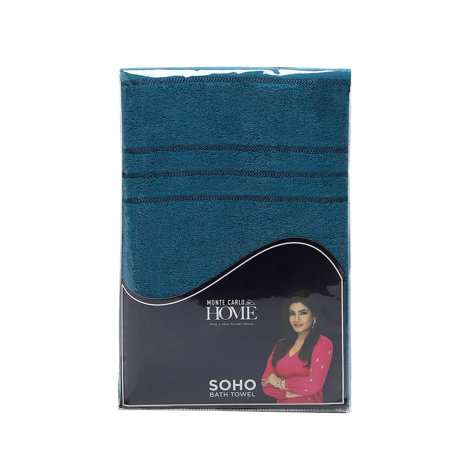 Teal Blue Cotton 350 GSM Bath Towel - Image 5