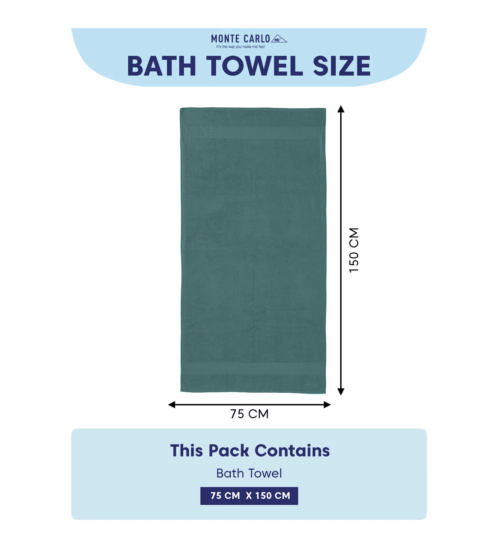 Turquoise Blue Pure Cotton Solid 380 GSM Bath Towel 1 Piece (Jazz Collection) - Image 8