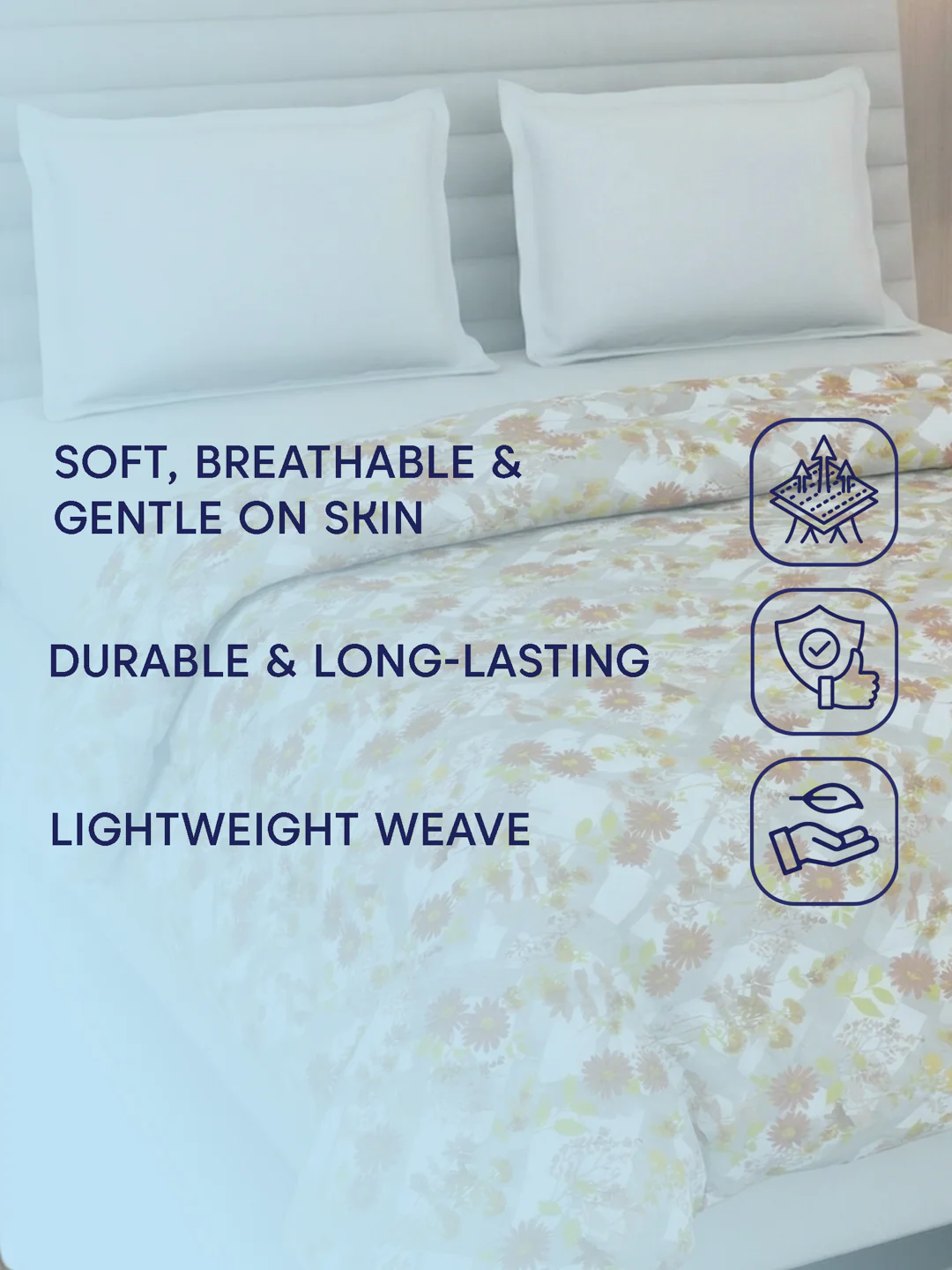 Vertical Floral Print King Size 3 Ply 150 GSM Comforter Prestige Collection Weight 2.5 kg - Image 9