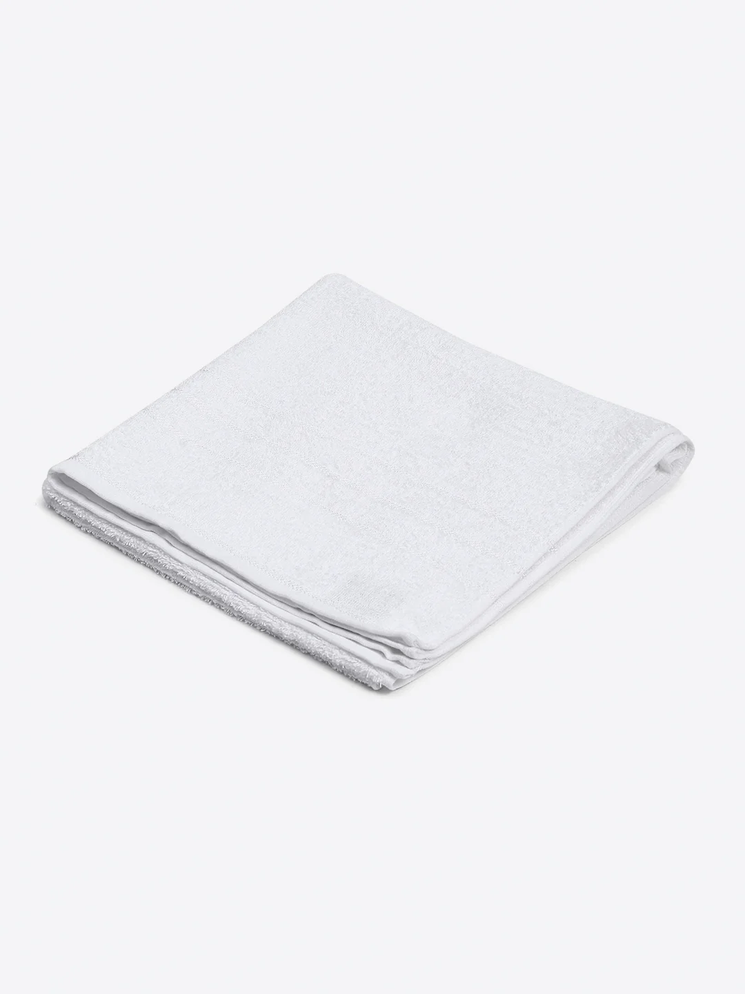 White Cotton Solid 350 GSM Bath Towel (Soho) - Image 2