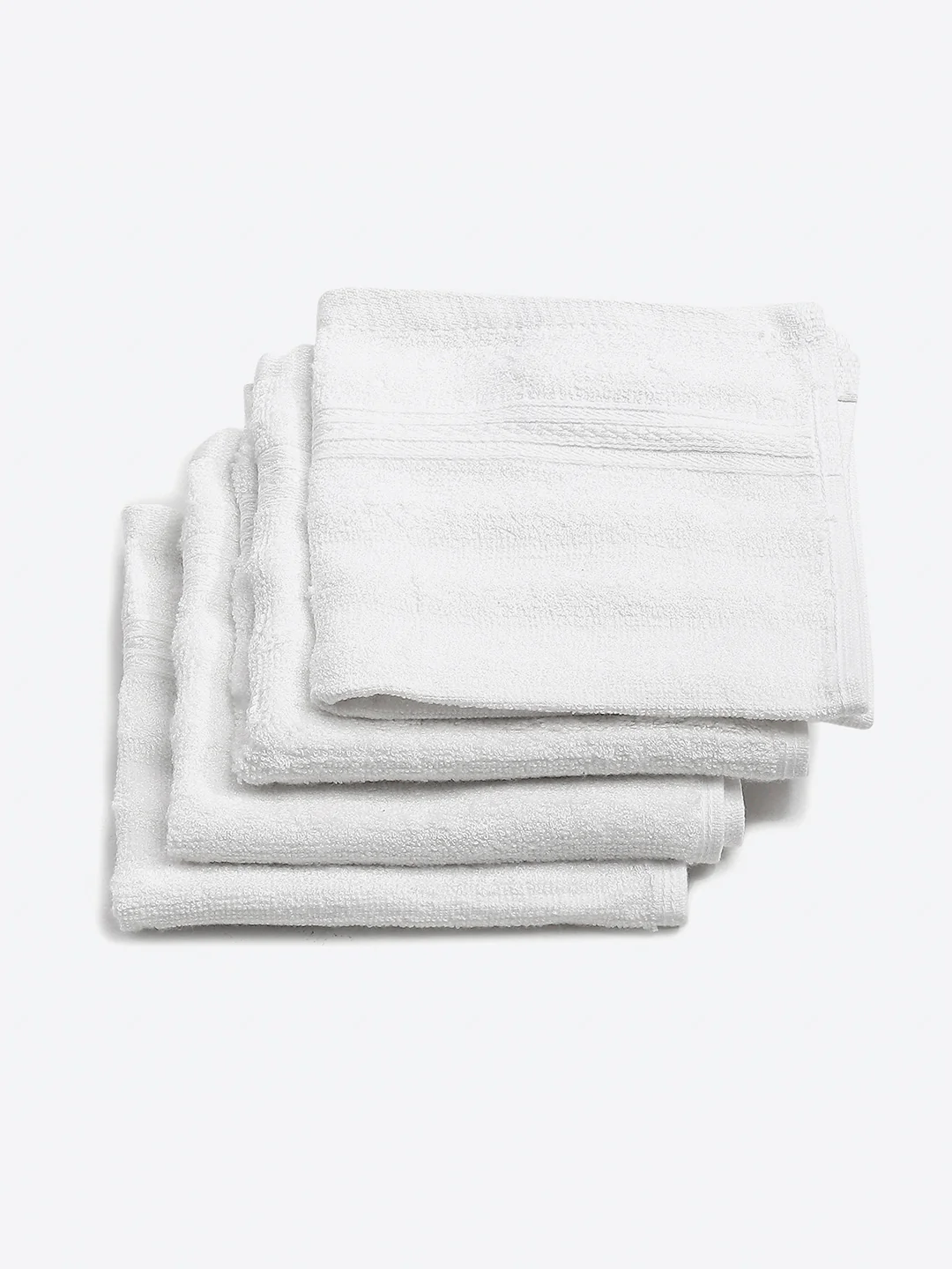 White Cotton Solid 600 GSM Face Towel (Pack of 4) - Image 2