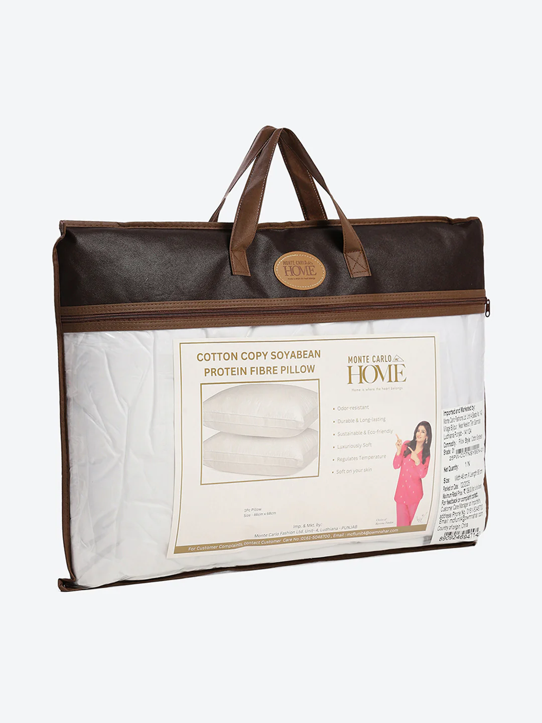White Cotton Soybean Protein Pillow - PVC Pack - Image 5