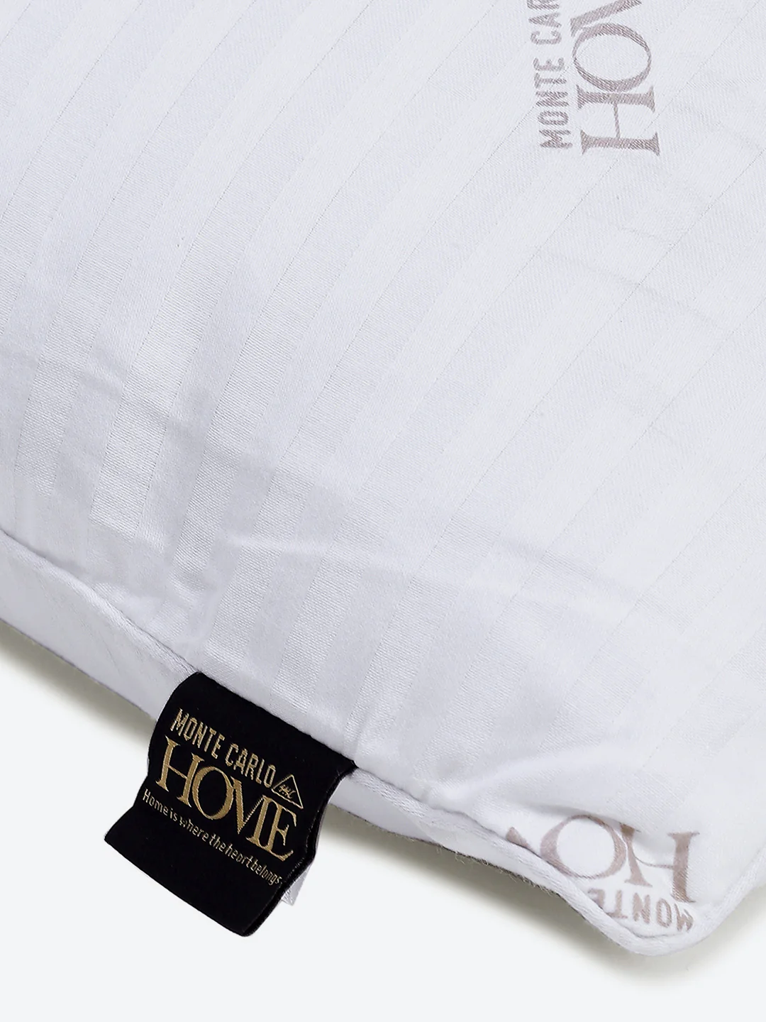 White Solid Cotton Satin Stripe Pillow - Image 4