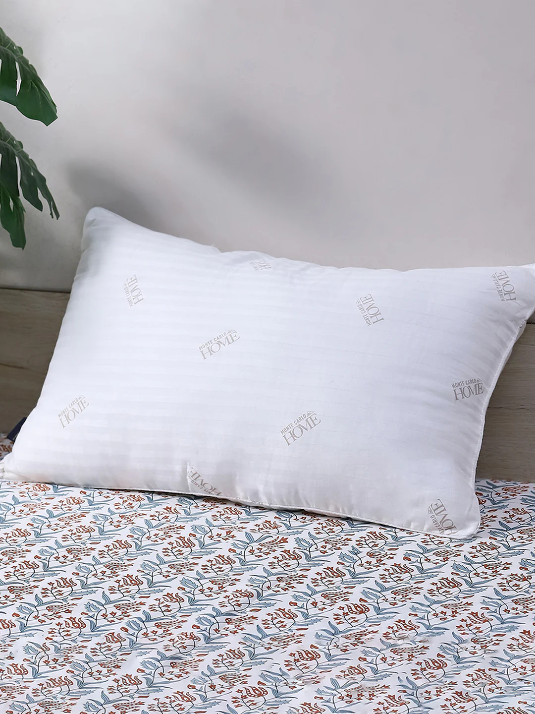 White Solid Cotton Satin Stripe Pillow - Image 5
