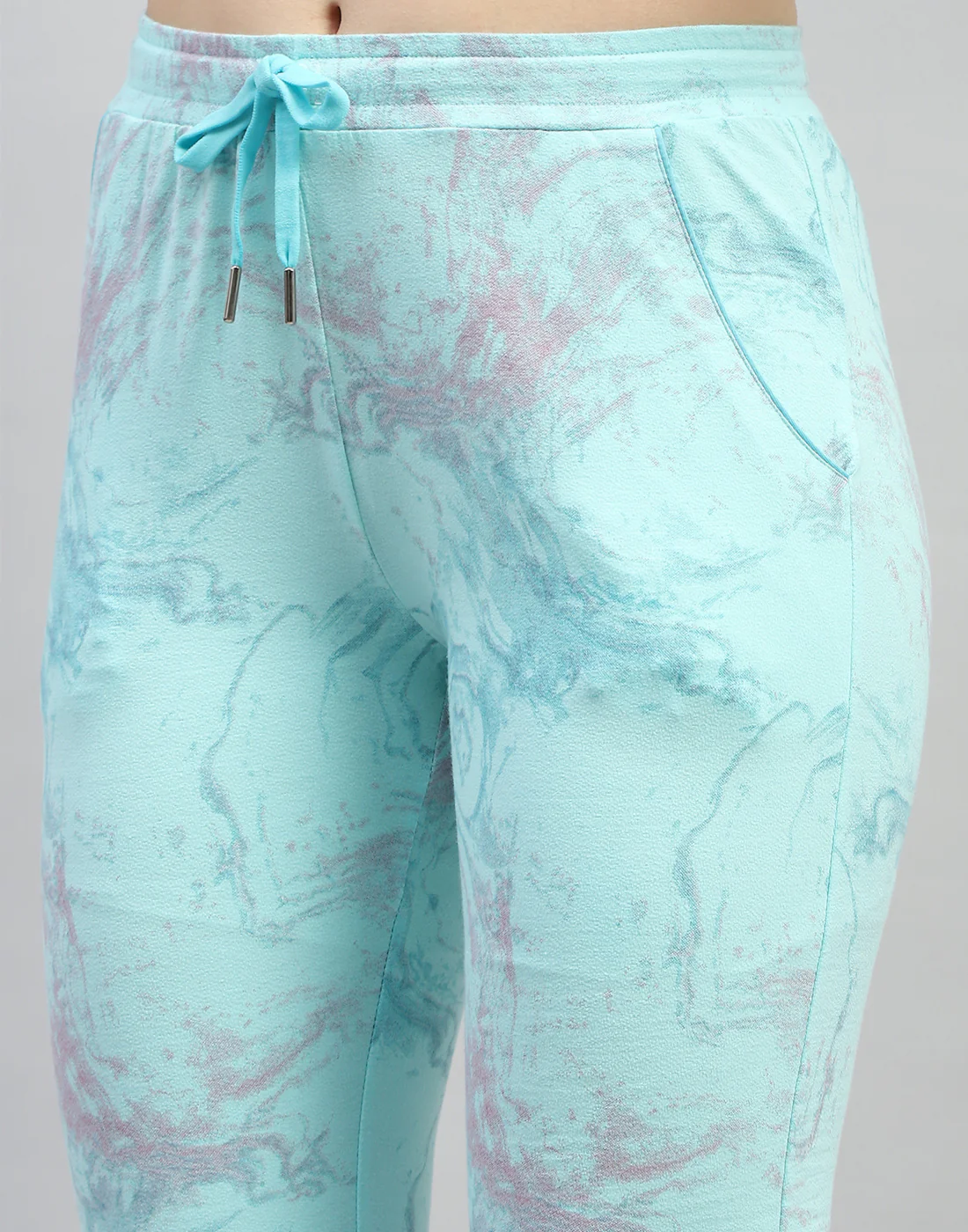 Women Aqua Blue Printed Regular Fit Lower - Image 6
