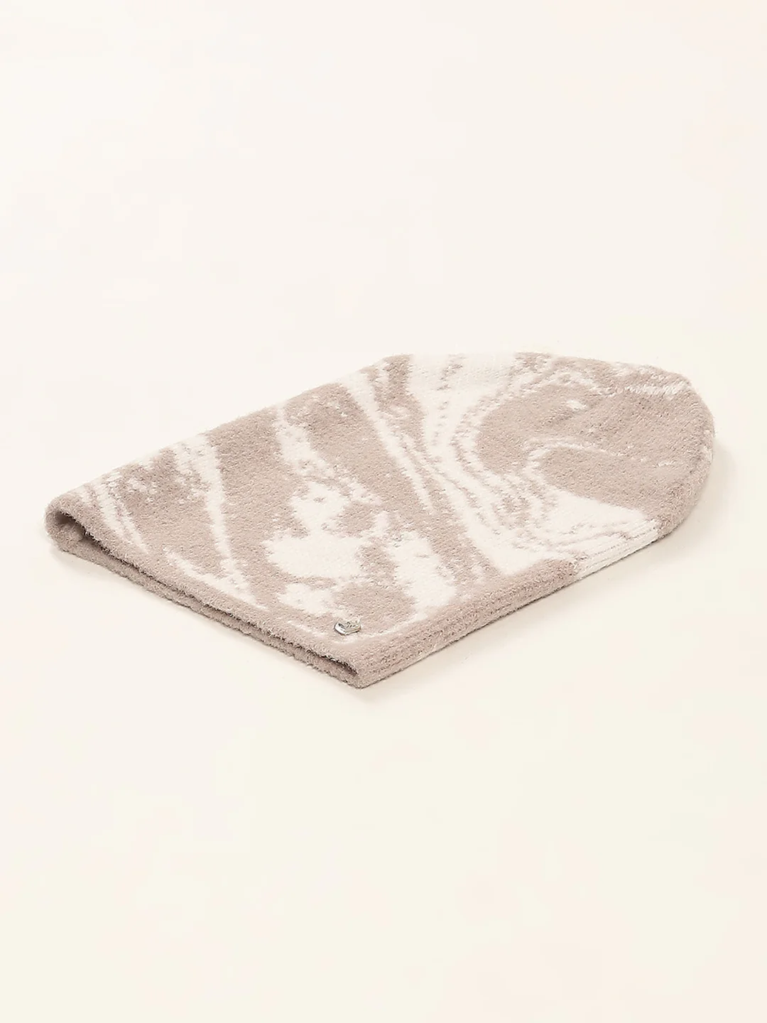 Women Beige Self Design Cap - Image 6