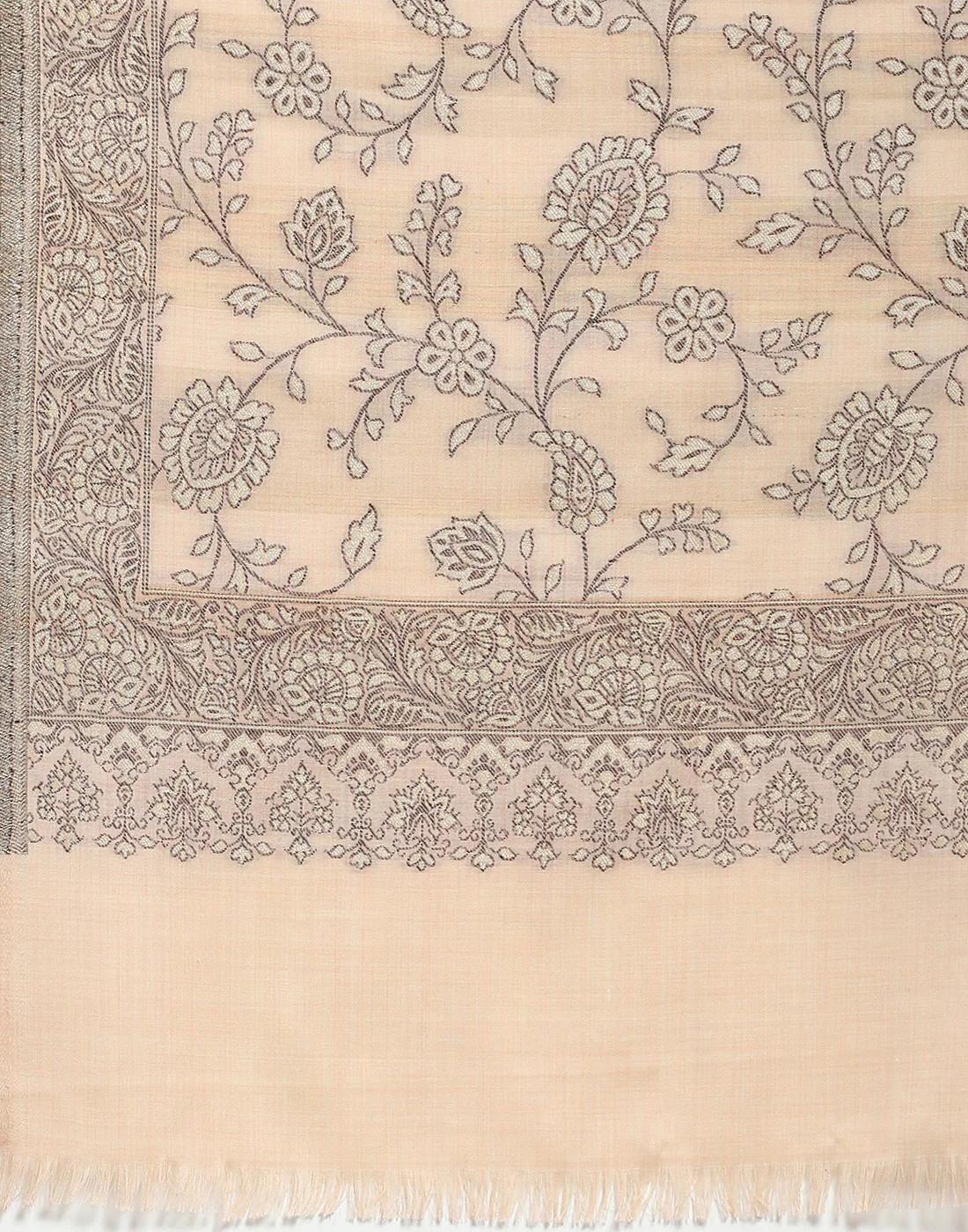 Women Beige Self Design Shawl - Image 6