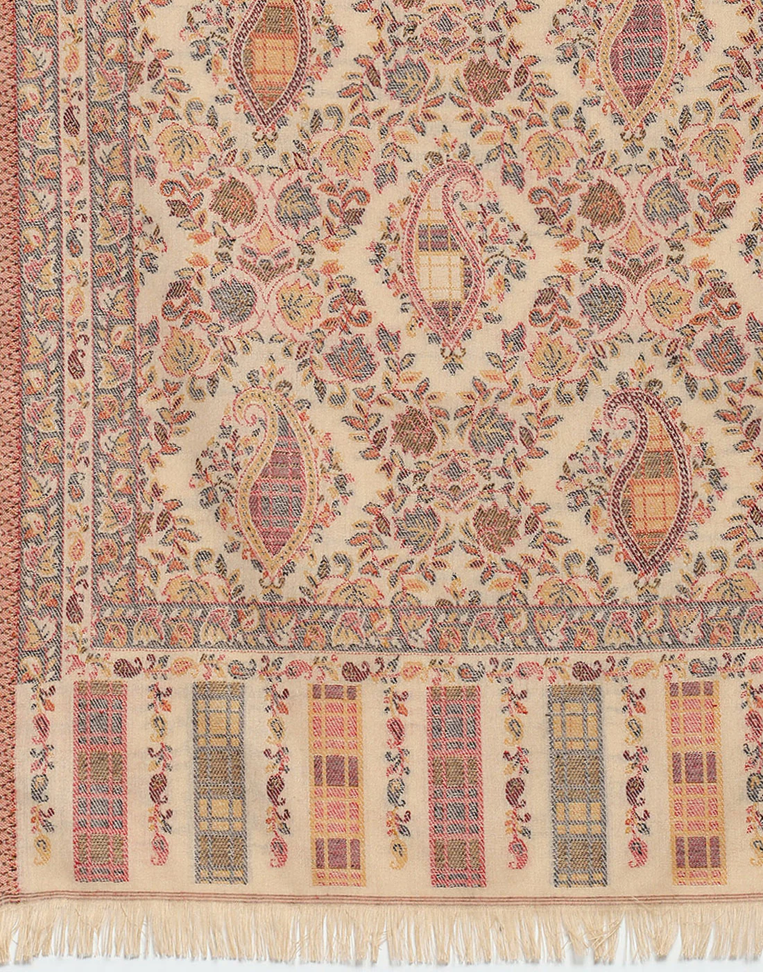 Women Beige Self Design Shawl - Image 7