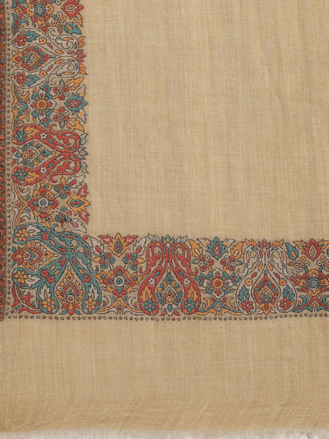 Women Beige Self Design Shawl - Image 6