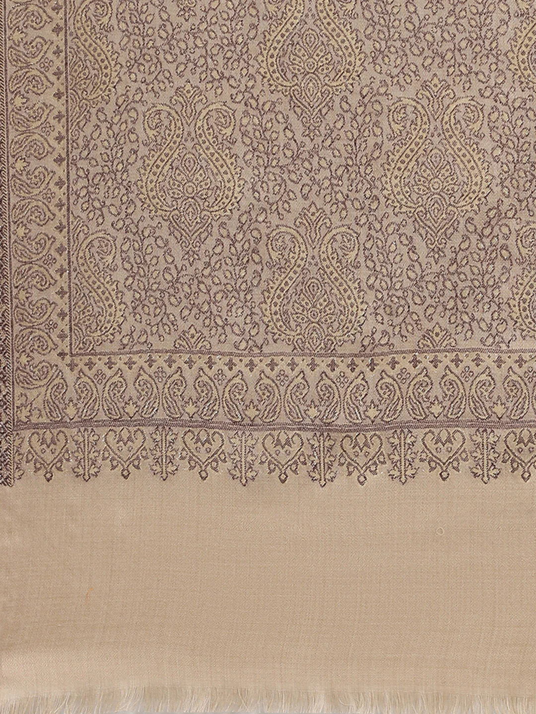 Women Beige Self Design Shawl - Image 6