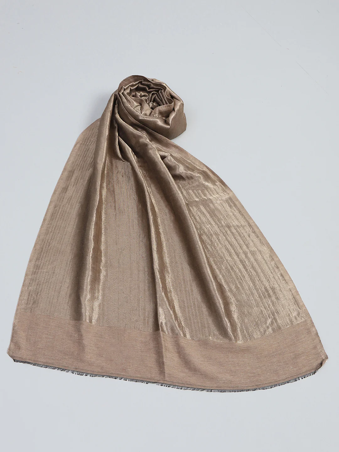 Women Beige Self Design Stole - Image 6