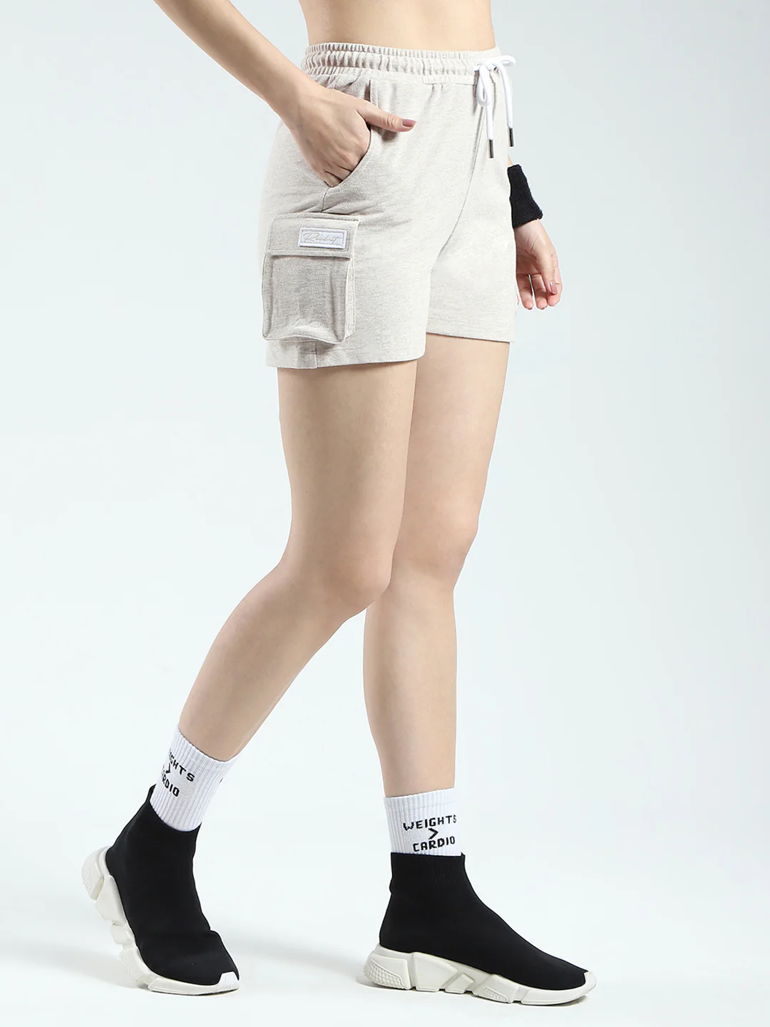 Rock.it Women Beige Solid Regular Fit Shorts - Image 4