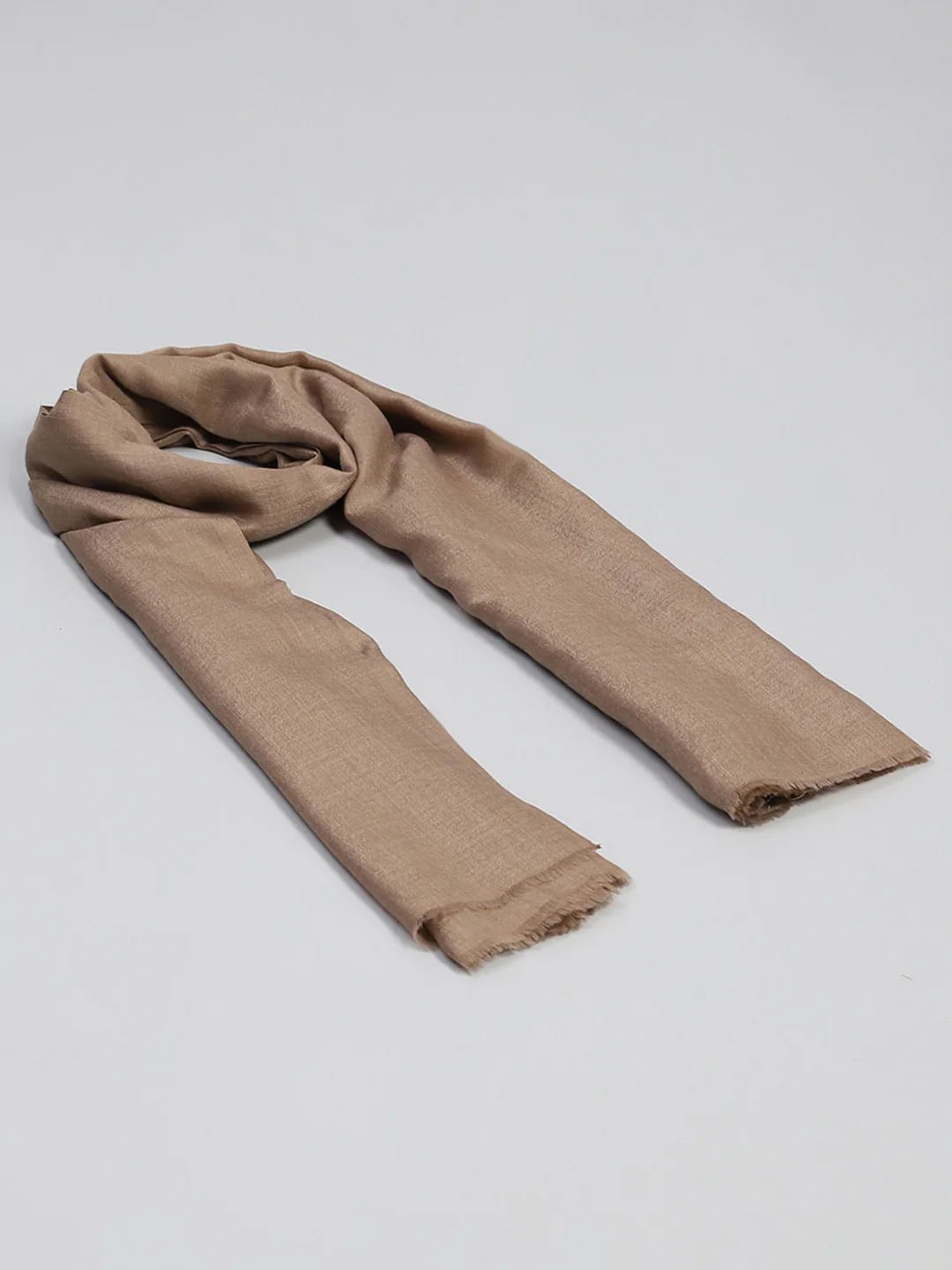 Women Beige Solid Reversible Shawl - Image 2