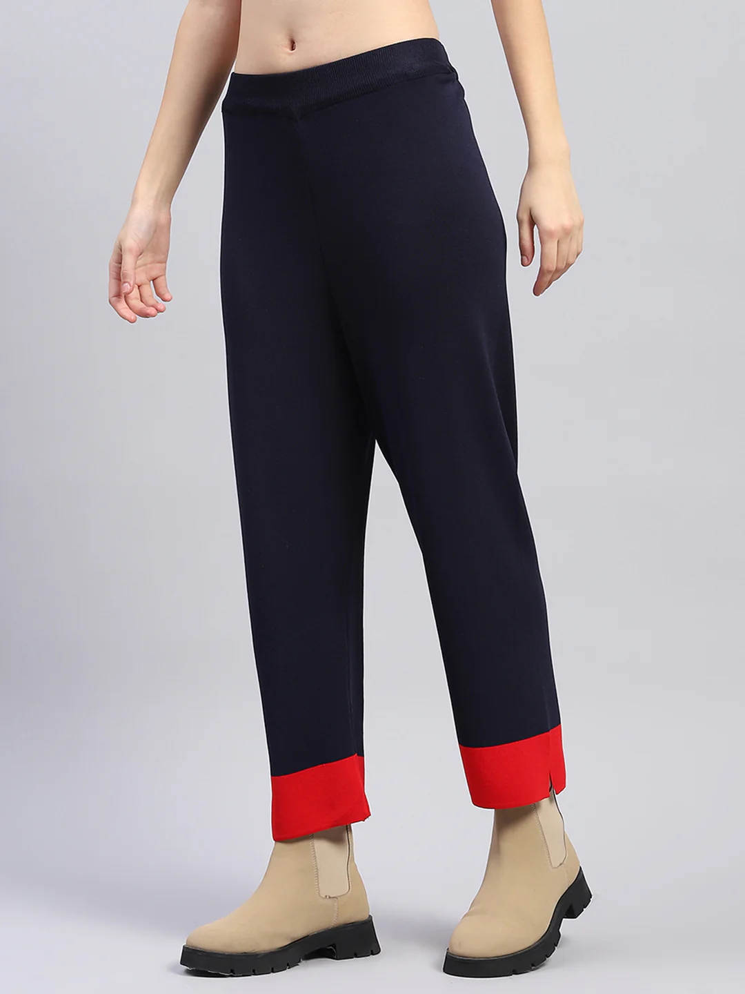 Women Beige Solid Round Neck Full Sleeve Cords Set - Image 8