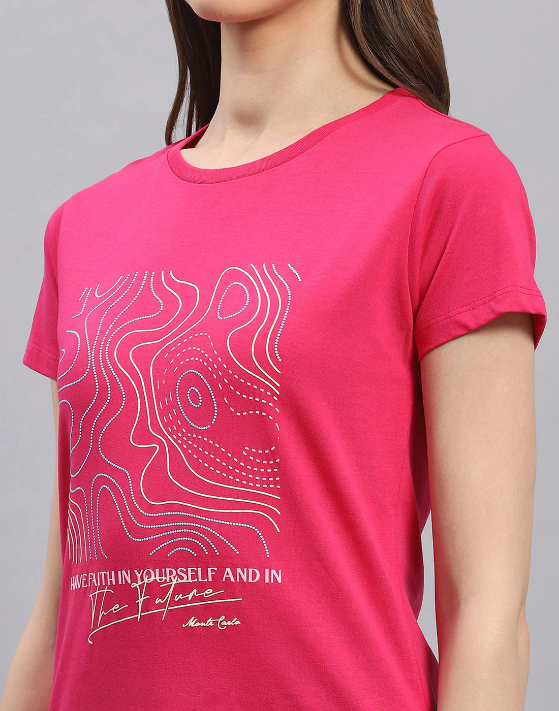 Women Black & Pink Printed Round Neck Half Sleeve Top 2 Pc Set - Image 11
