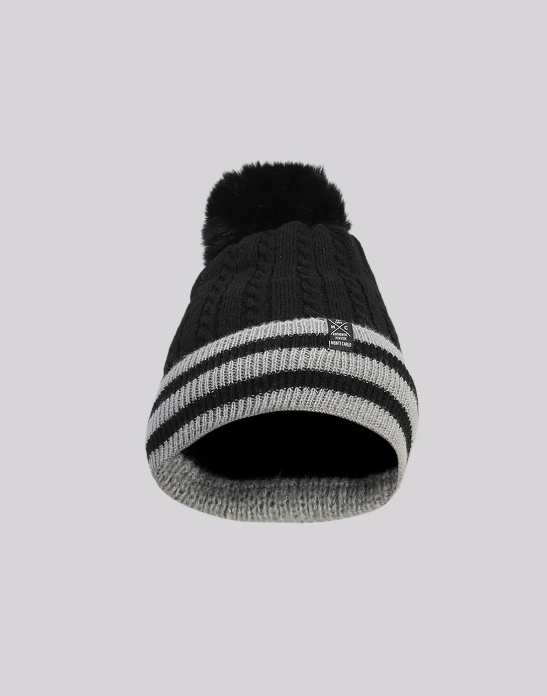 Women Black Printed Blend Wool Cap - Image 5