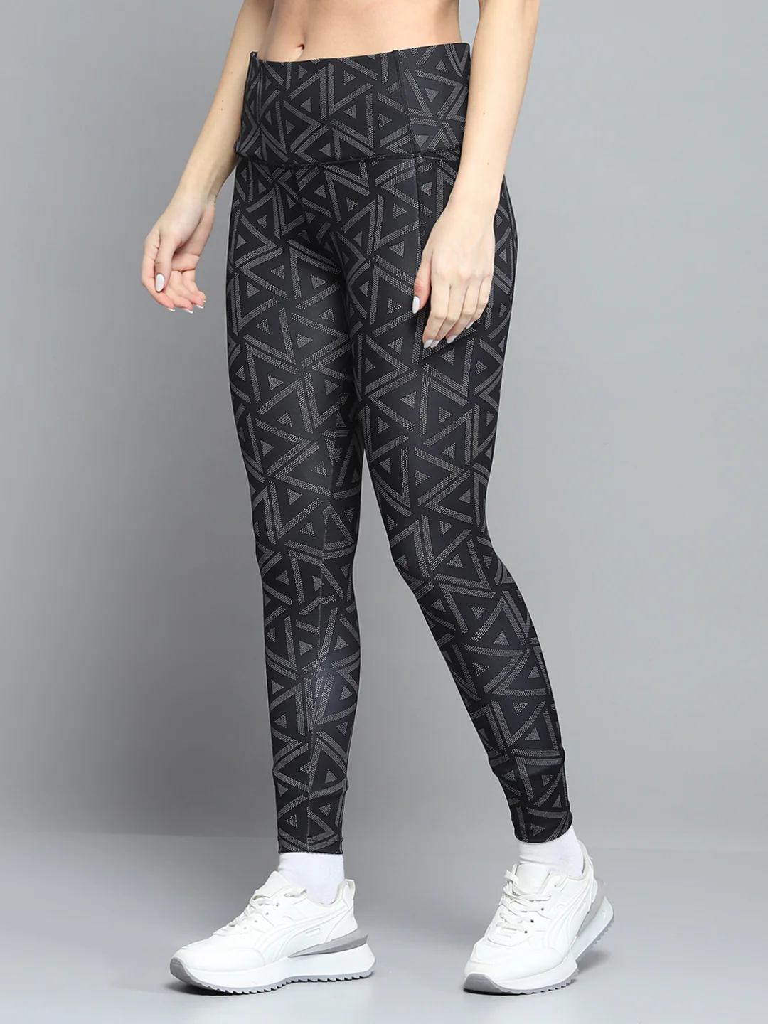 Rock.it Women Black Printed Mock Neck Full Sleeve Tracksuit - Image 8