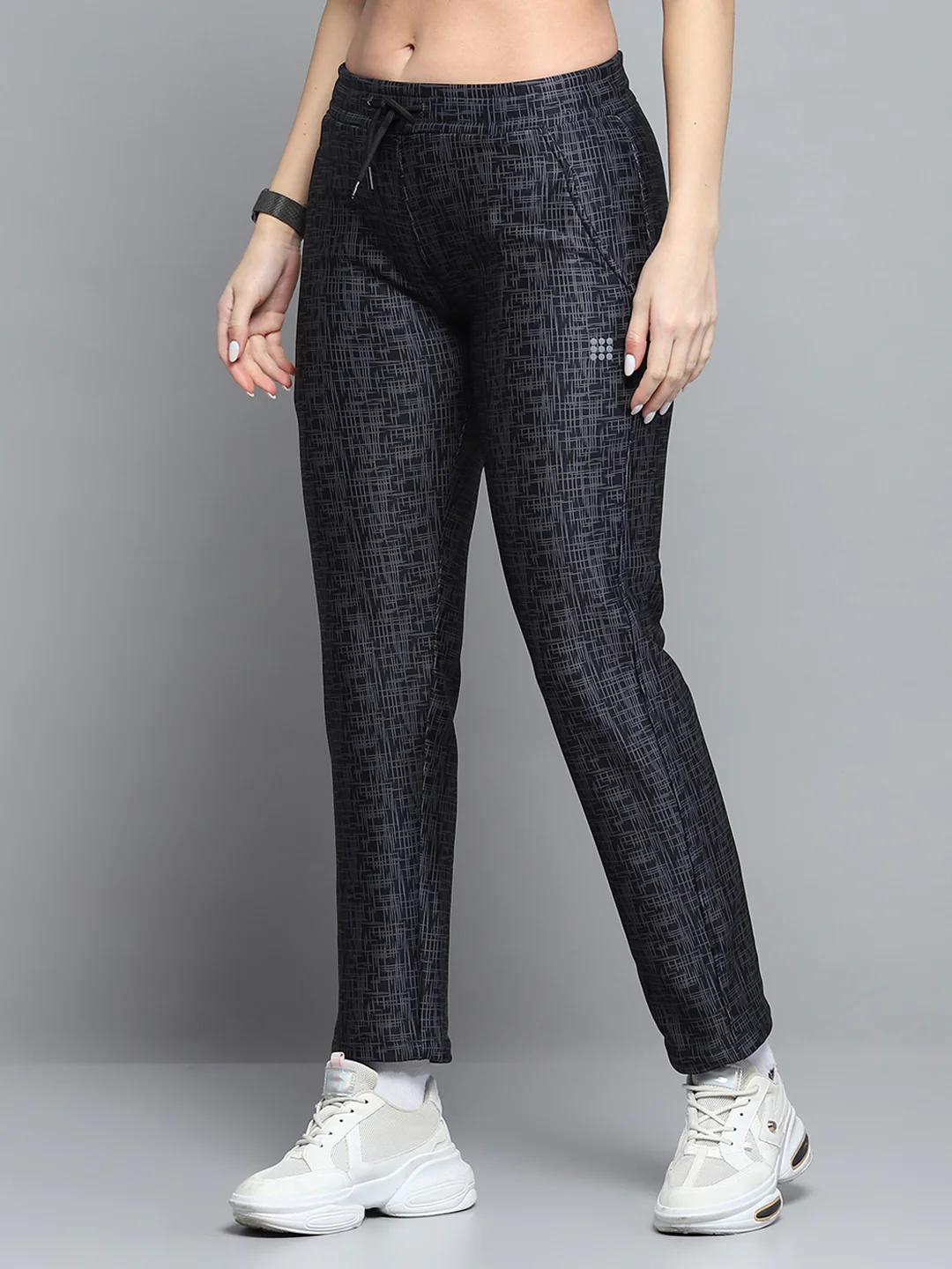 Rock.it Women Black Printed Mock Neck Full Sleeve Tracksuit - Image 7