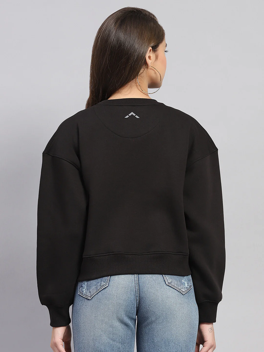 Rock.it Women Black Printed Round Neck Full Sleeve Sweatshirt - Image 5
