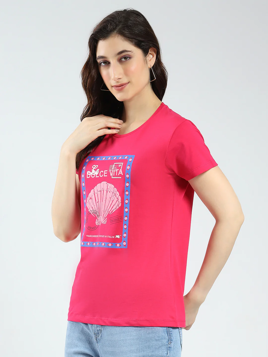 Women Black & Red Printed Round Neck Half Sleeve Top 2Pc Set - Image 9