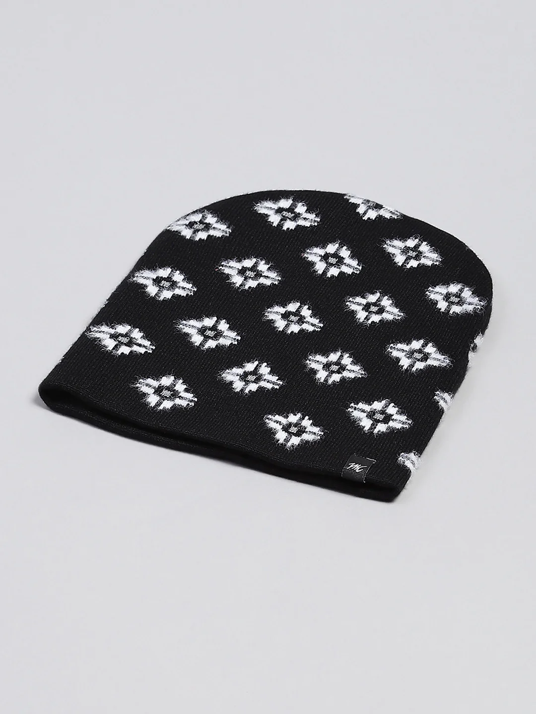 Women Black Self Design Cap - Image 6