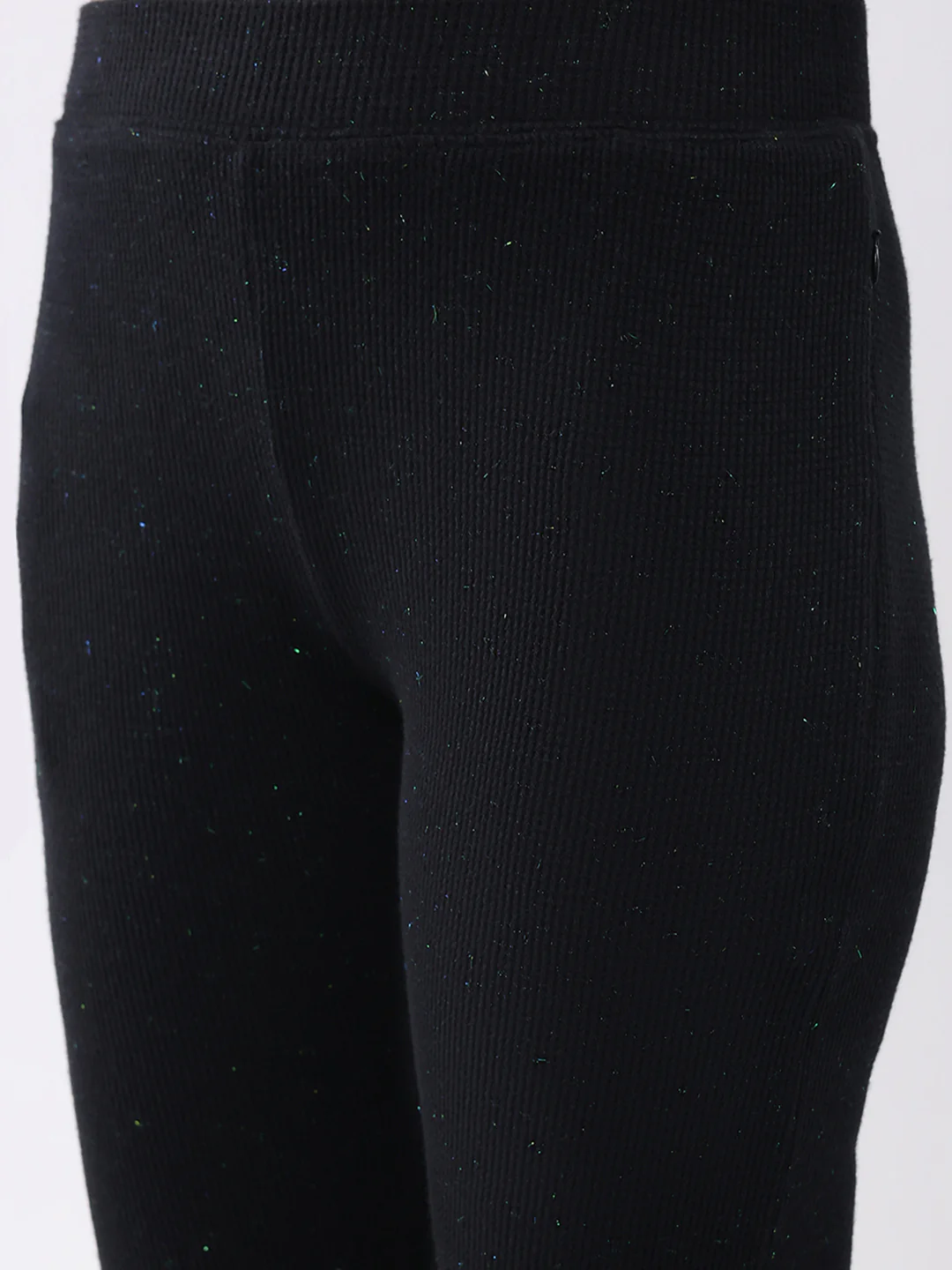 Women Black Self Design Round Neck Full Sleeve Cords Set - Image 9