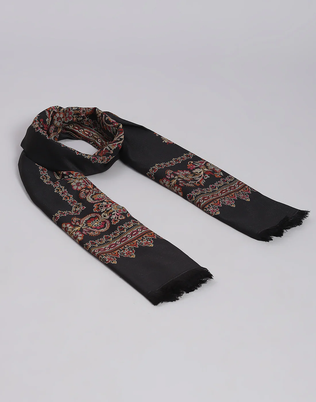 Women Black Self Design Shawl - Image 5
