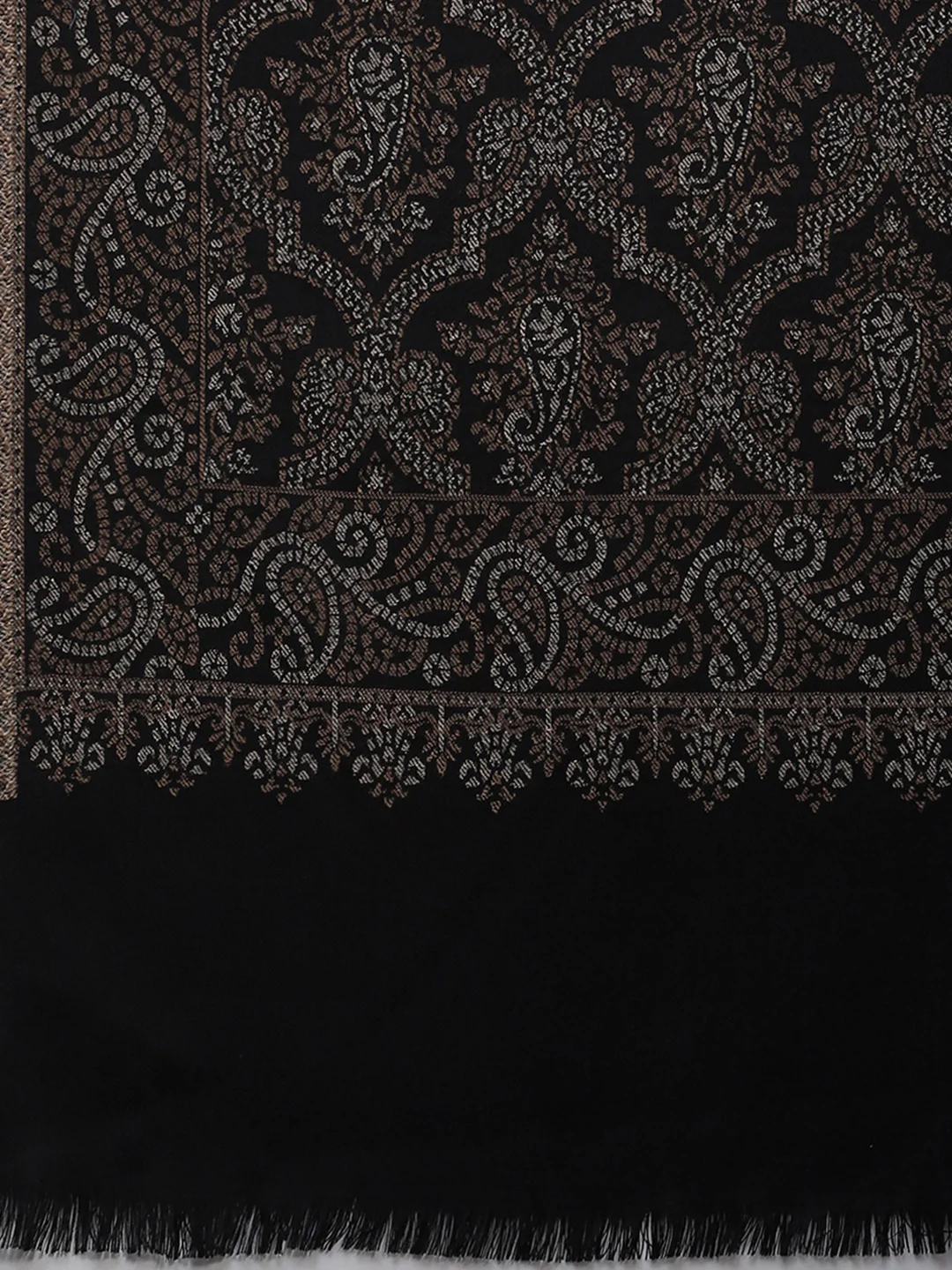 Women Black Self Design Shawl - Image 6