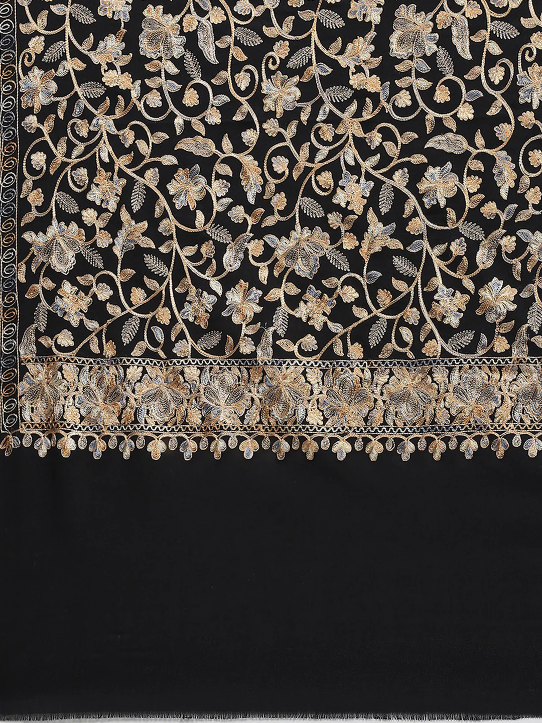 Women Black Self Design Shawl - Image 6