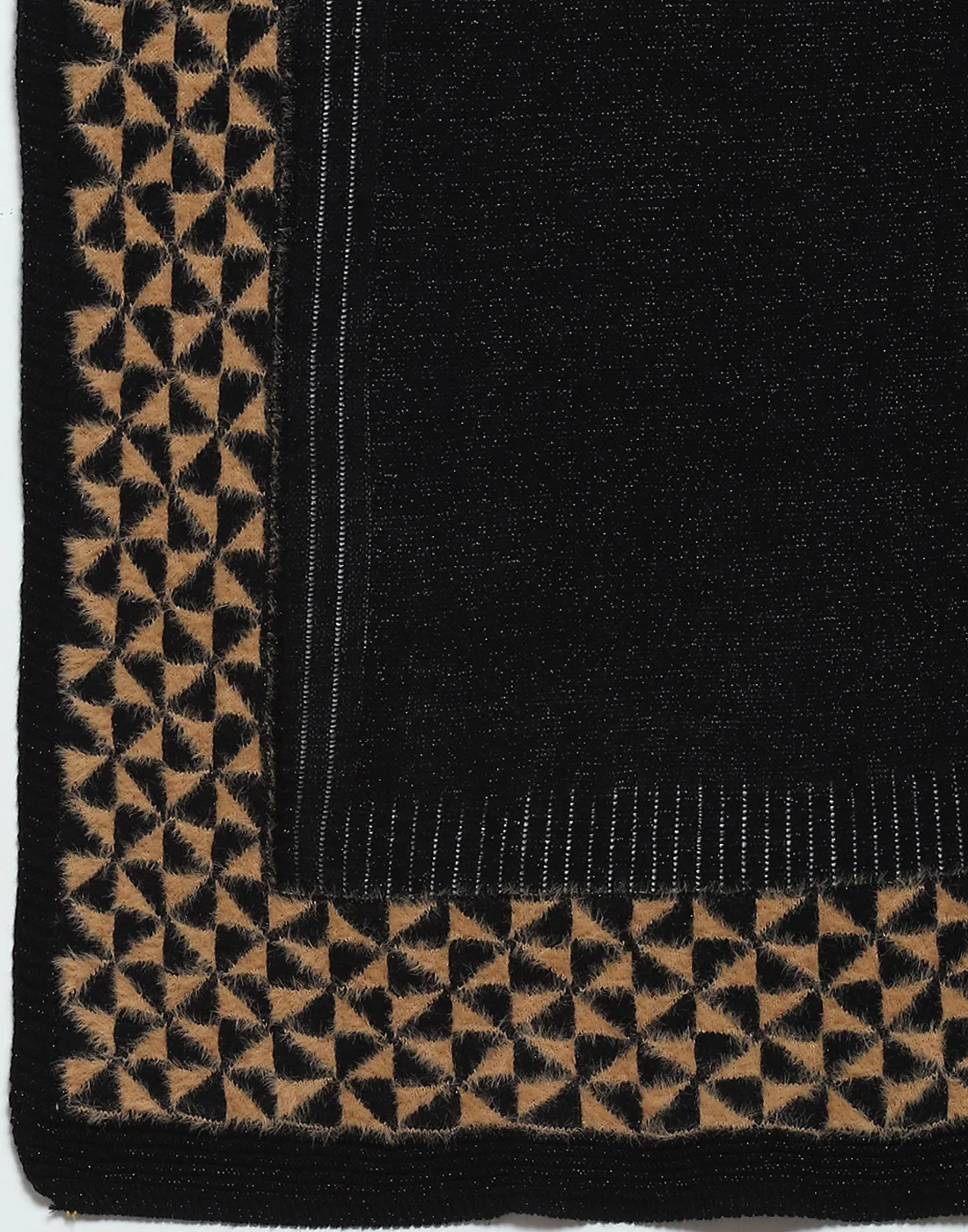 Women Black Self Design Stole - Image 7
