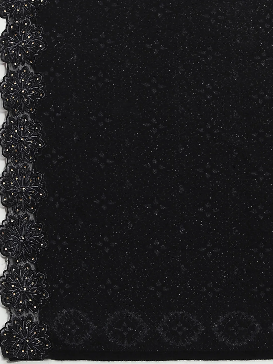 Women Black Self Design Stole - Image 7