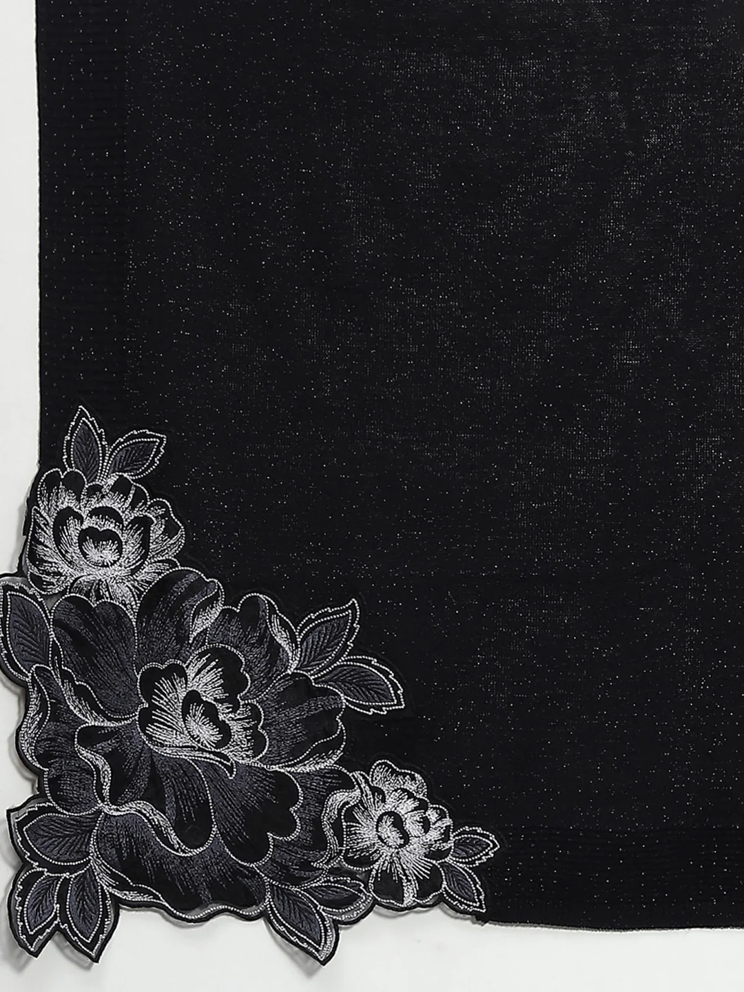 Women Black Self Design Stole - Image 7