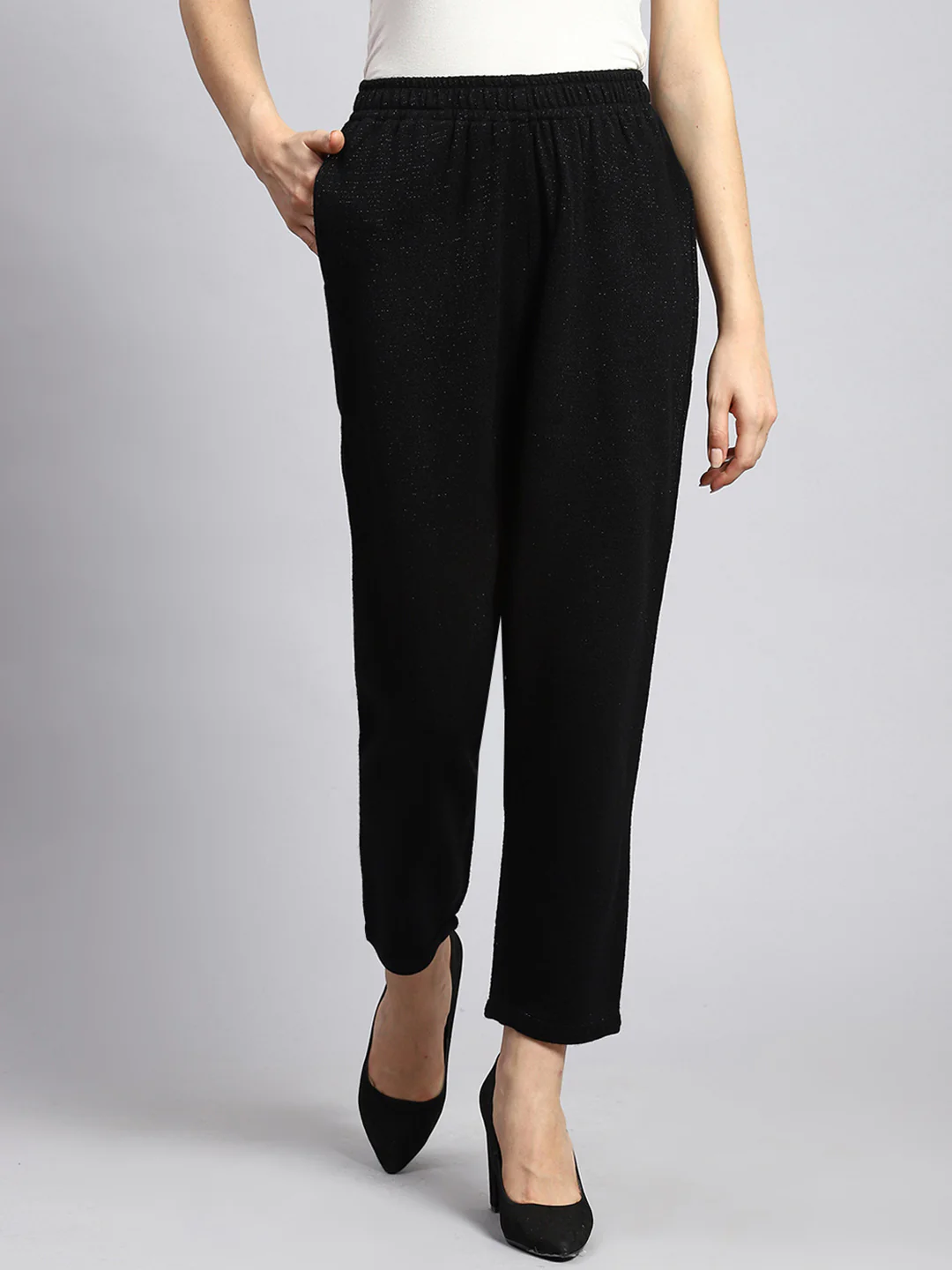 Women Black Self Winter Lower - Image 2