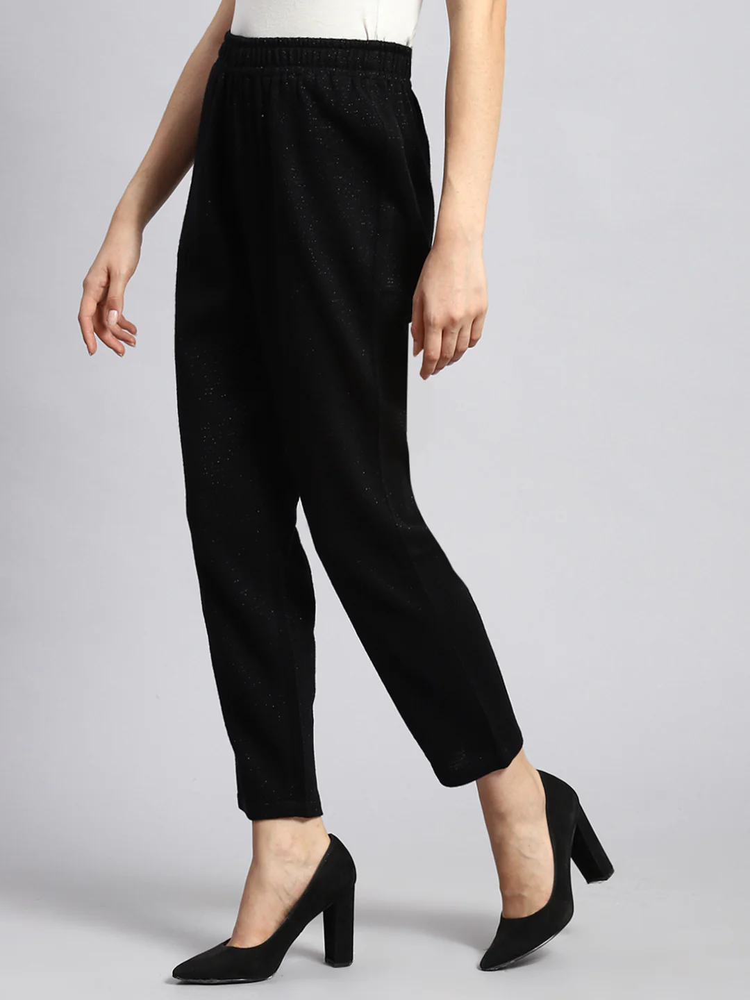 Women Black Self Winter Lower - Image 4