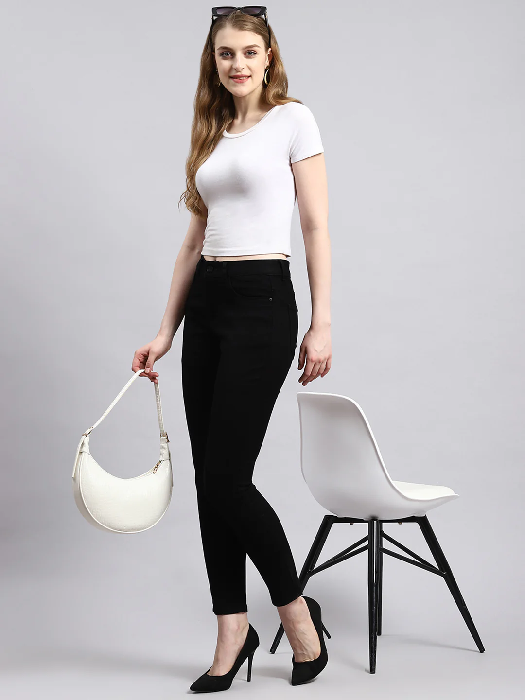 Women Black Slim Fit Denim - Image 2