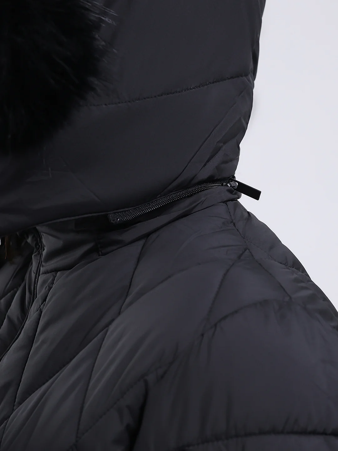 Women Black Solid Hooded USB Intelligent Heating Jacket - Image 7