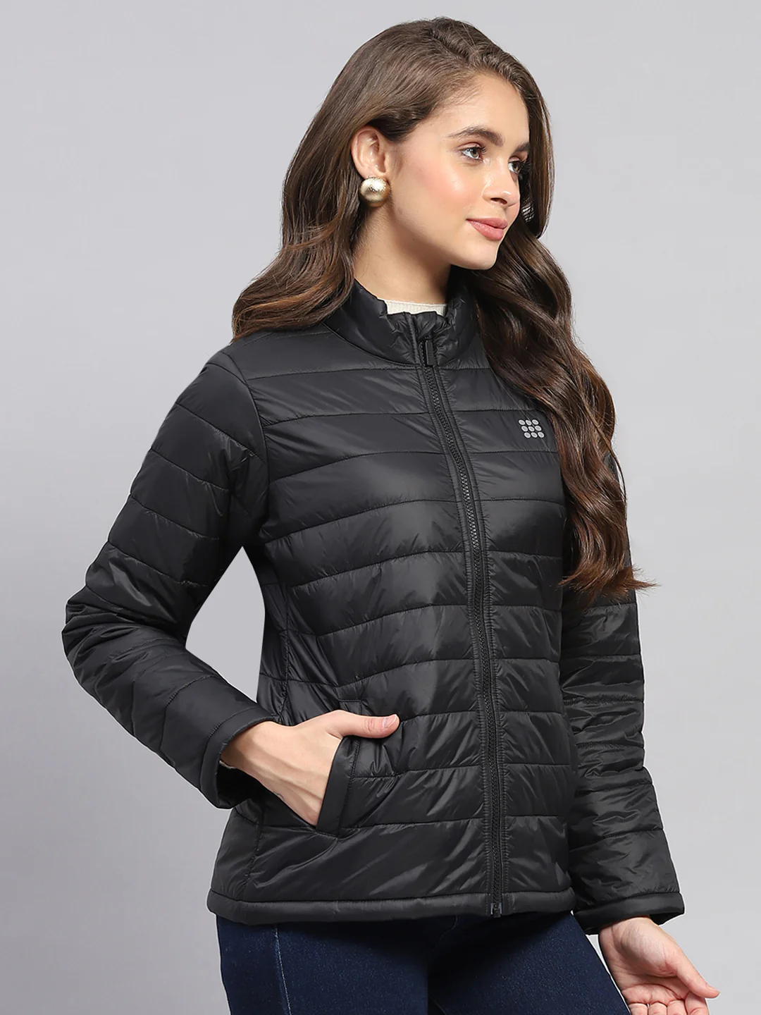 Rock.it Women Black Solid Mock Neck Full Sleeve Jacket - Image 4
