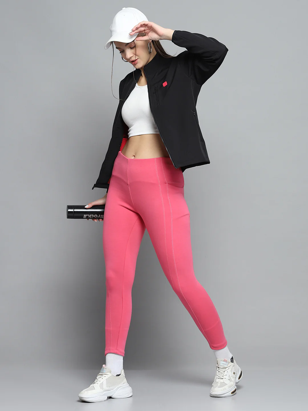 Rock.it Women Black Solid Mock Neck Full Sleeve Sweatshirt - Image 2