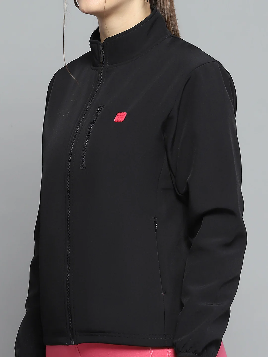 Rock.it Women Black Solid Mock Neck Full Sleeve Sweatshirt - Image 6