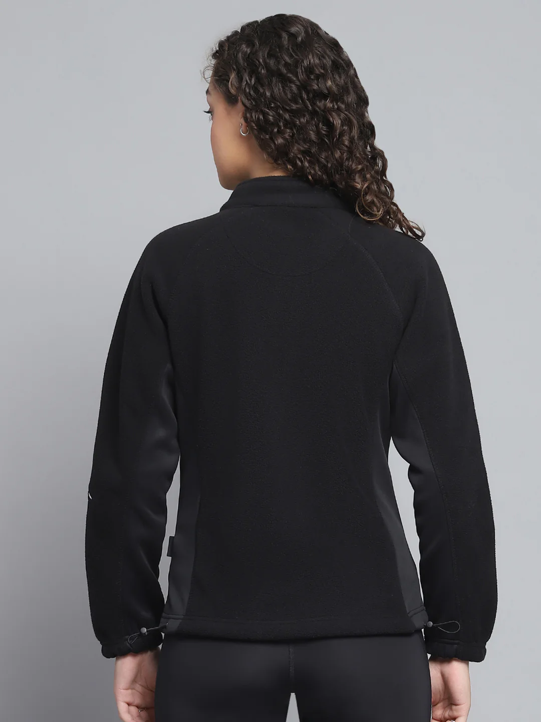 Rock.it Women Black Solid Mock Neck Full Sleeve Sweatshirt - Image 5