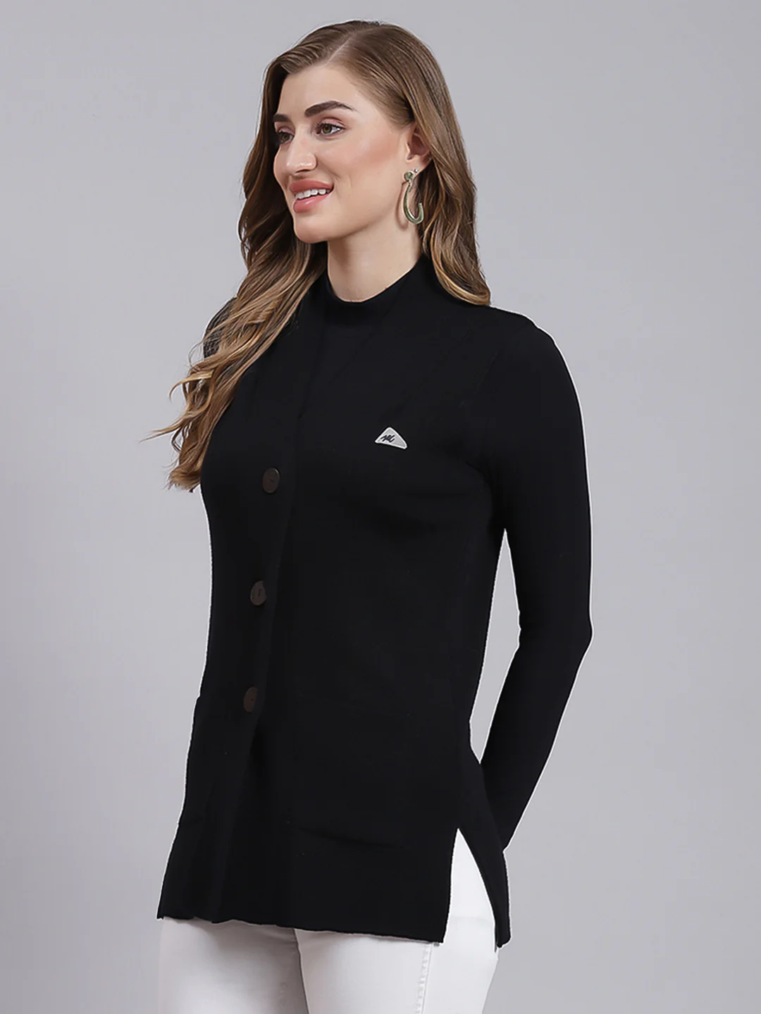 Women Black Solid Pure wool Cardigan - Image 5