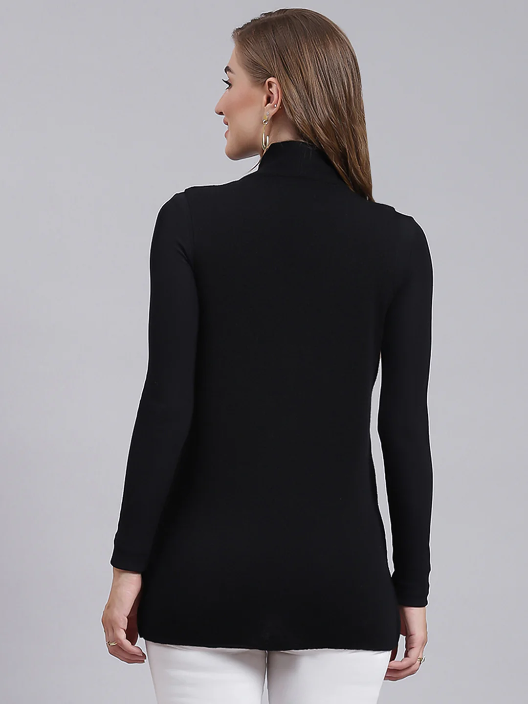 Women Black Solid Pure wool Cardigan - Image 6
