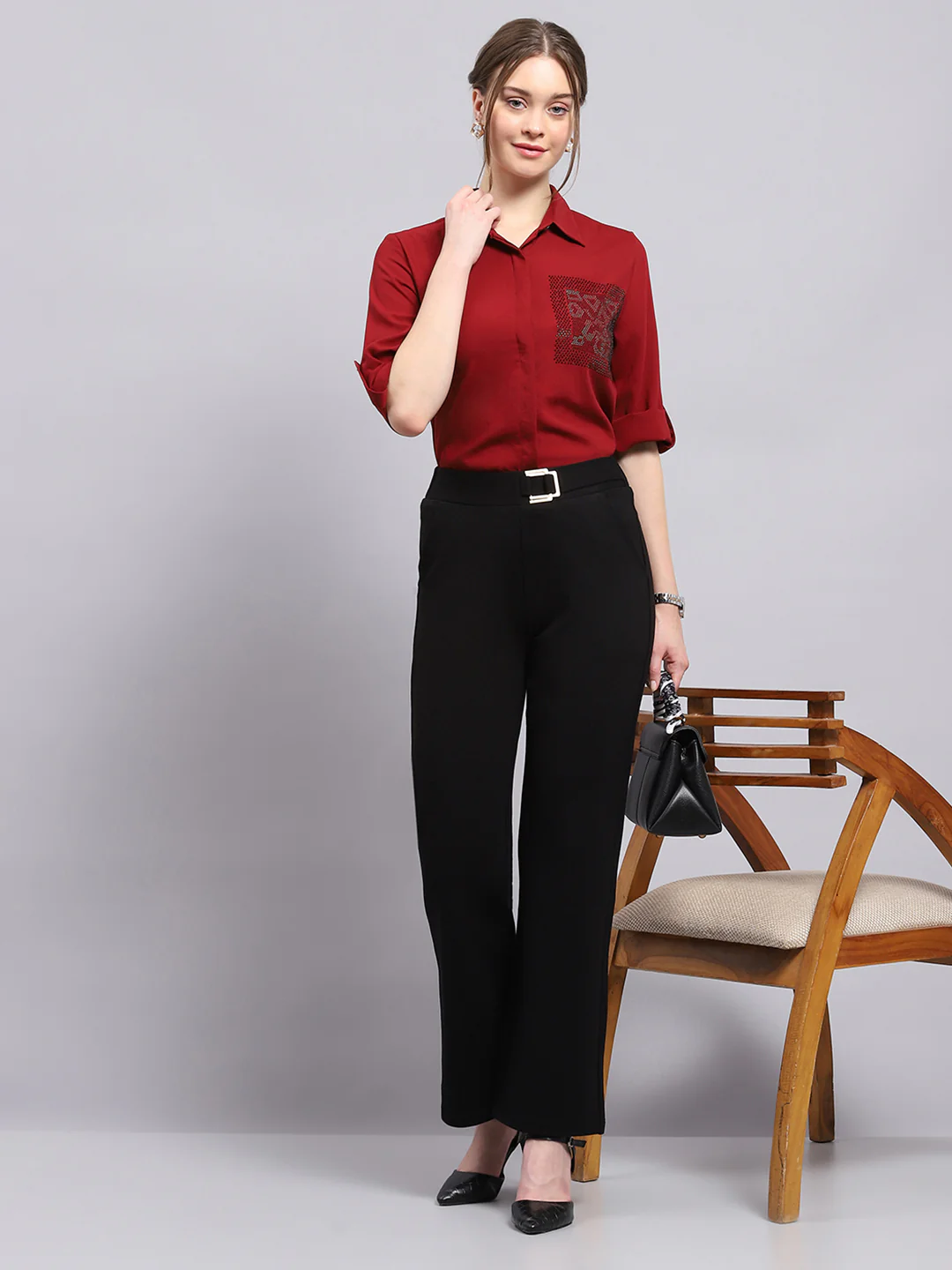 Women Black Solid Regular Fit Jegging - Image 2