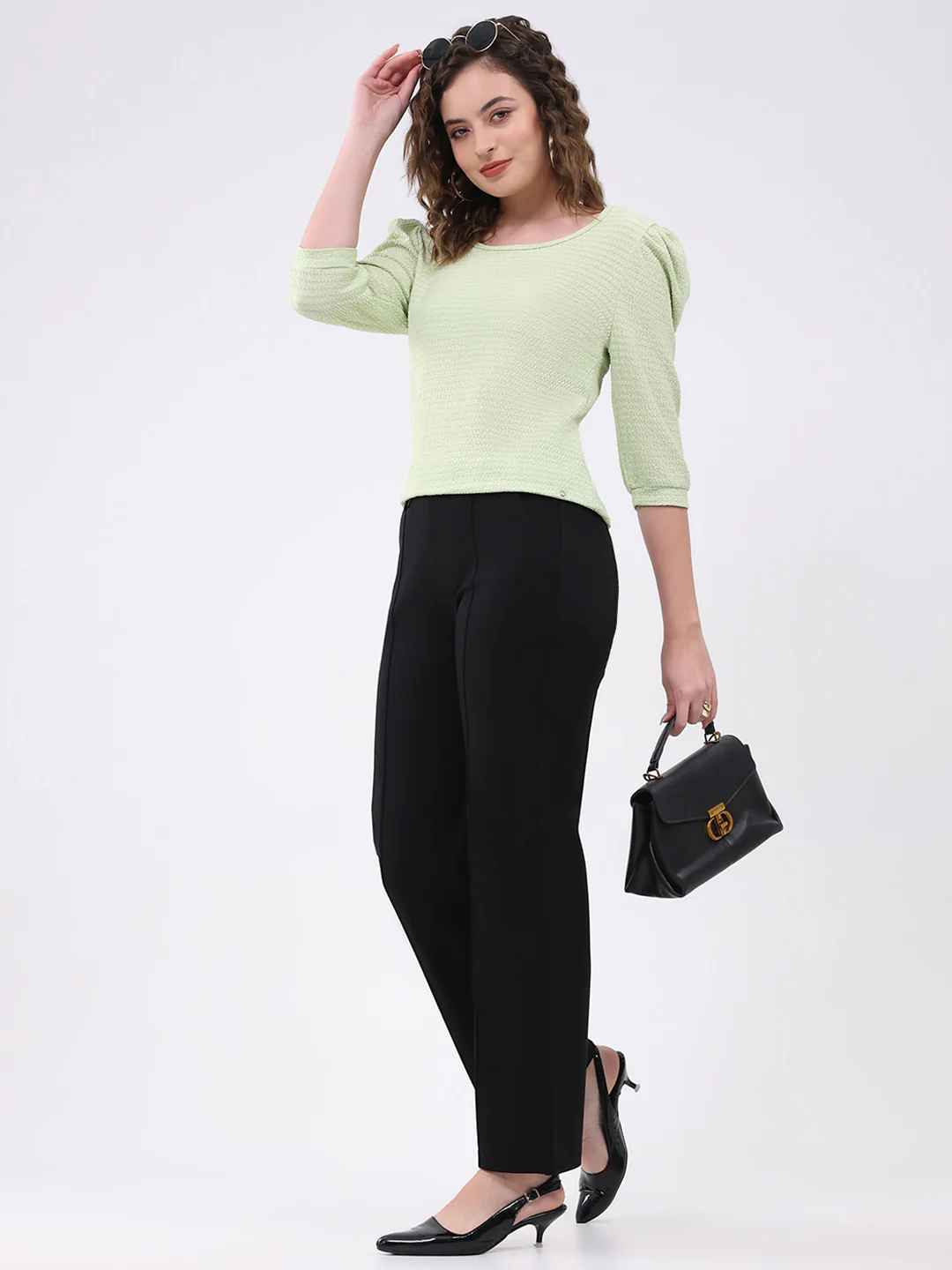 Women Black Solid Regular Fit Jegging - Image 2