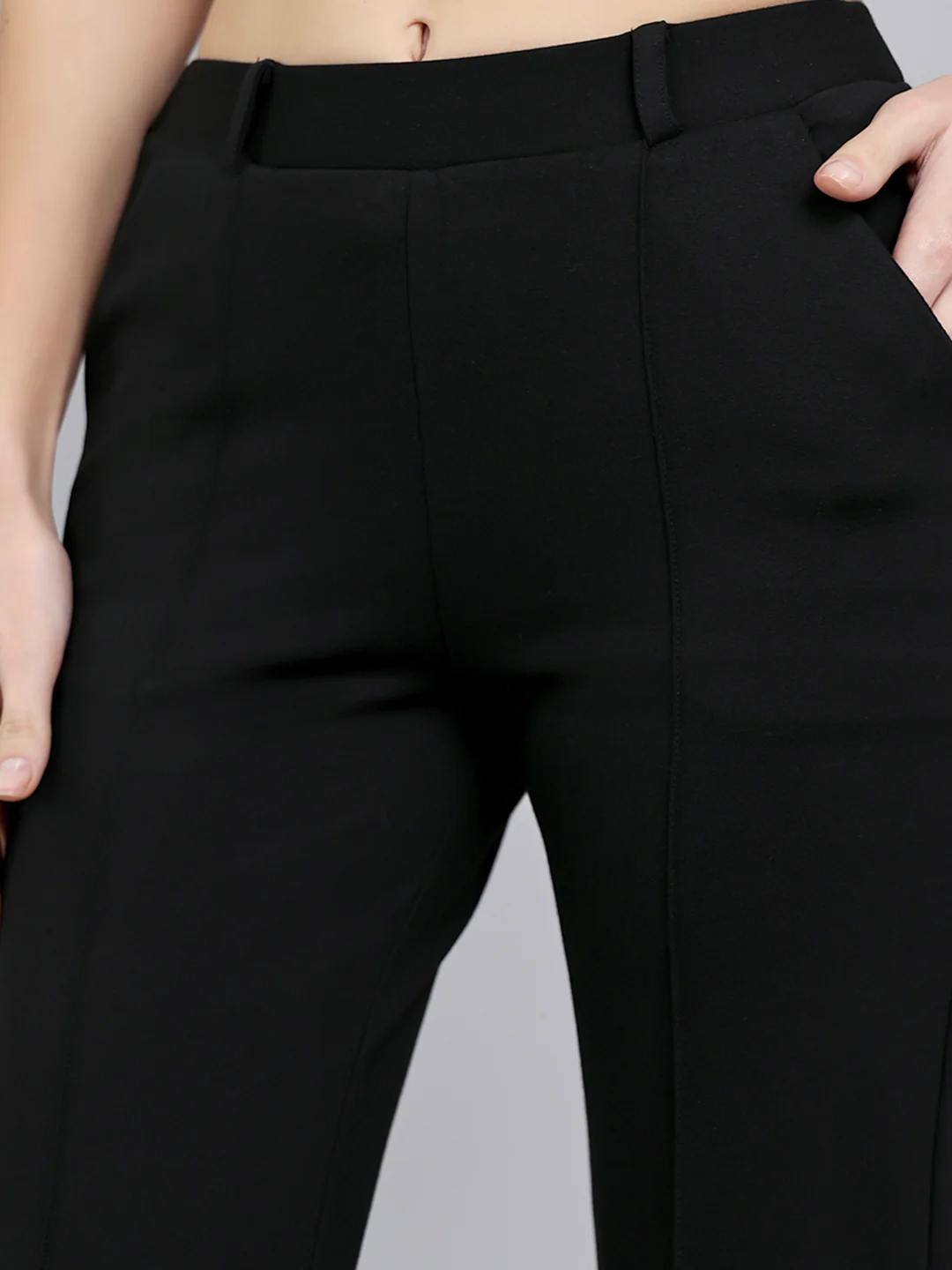 Women Black Solid Regular Fit Jegging - Image 5